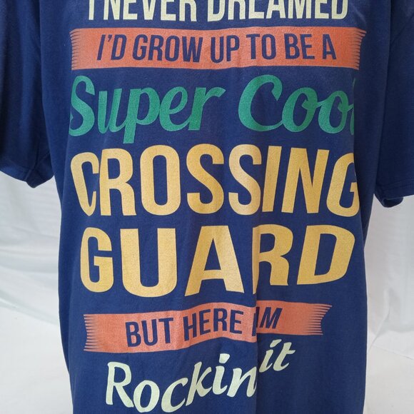 Super Cool School Crossing Guard T-shirt Print Men's Size XL Blue Cotton - Picture 4 of 9